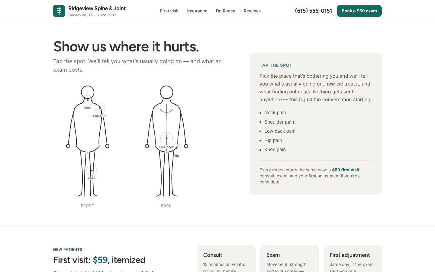 Chiropractic — Pain Mapper — captured preview