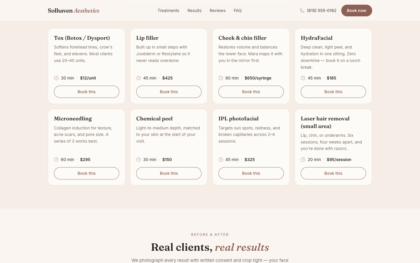 Med Spa — Booking-Calendar-First — captured preview