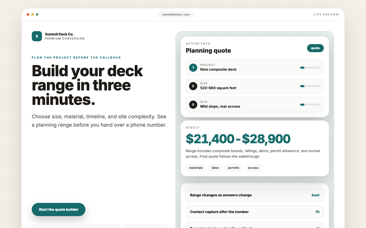 Premium Pack — Smart Quote Builder — captured preview
