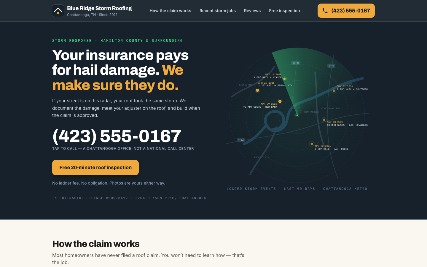 Roofing — Storm Response Radar — captured preview